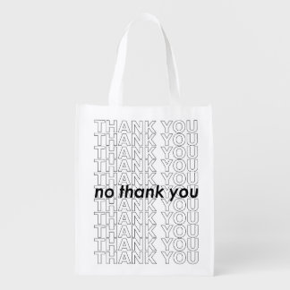 THANK YOU NO THANK YOU SHOPPER GROCERY BAG