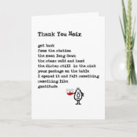 Thank You Noir - a funny thank you poem