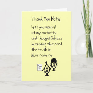 Thank You Note - A funny thank you poem