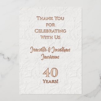 Thank You Note Any Wedding Anniversary Rose Gold