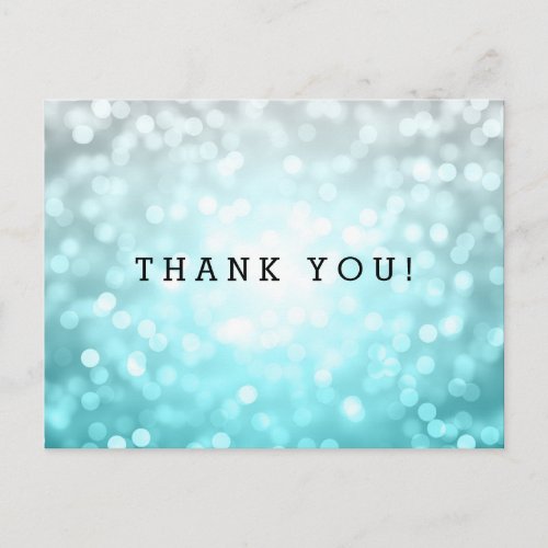 Thank You Note Beach Ombre Glitter Lights Postcard