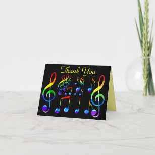 Musical Notes Thank You Cards | Zazzle