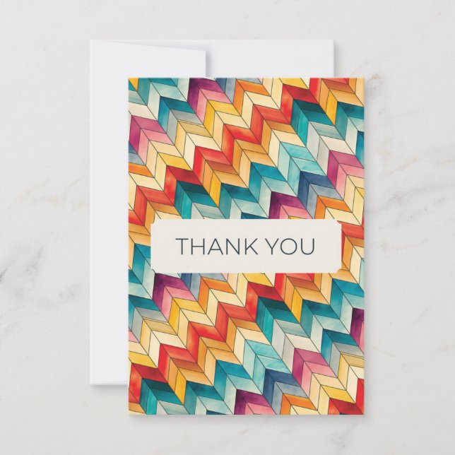 Thank you note card 4 Bar size card  (Front)