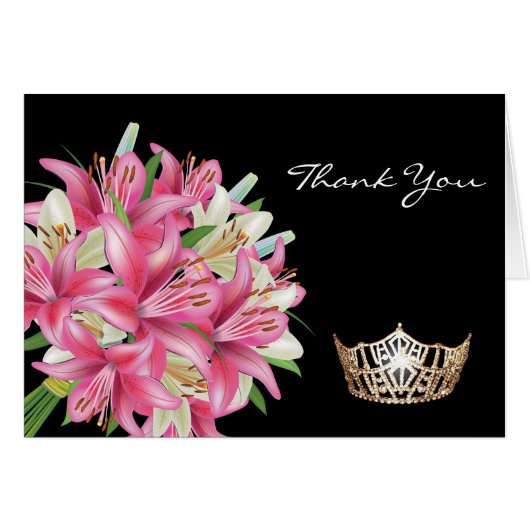 Thank You Note Card-Crown & Lillies Cards (Front Horizontal)