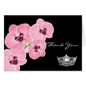 Thank You Note Card-Crown & Orchids (Front Horizontal)