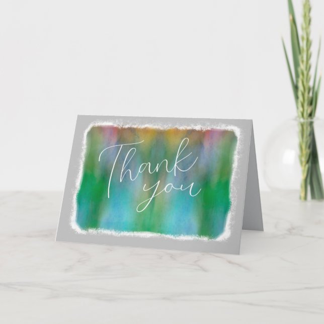 thank you note card elegant watercolor art  (Front)
