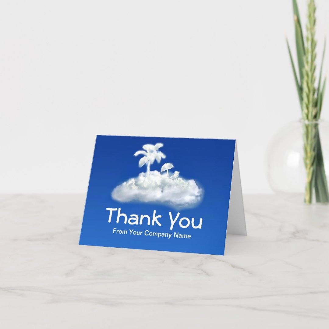 thank you note card for travel agency Zazzle