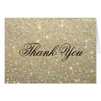 Thank You Note Card - Gold Glit Fab