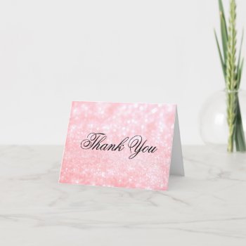 Thank You Note Card - Lit Pink Glit Fab by Evented at Zazzle