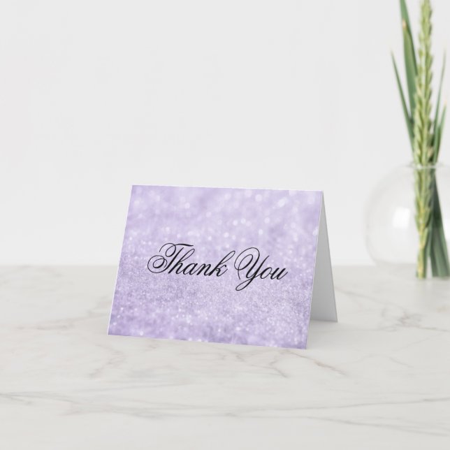 Thank You Note Card - Lit Purple Glit Fab (Front)