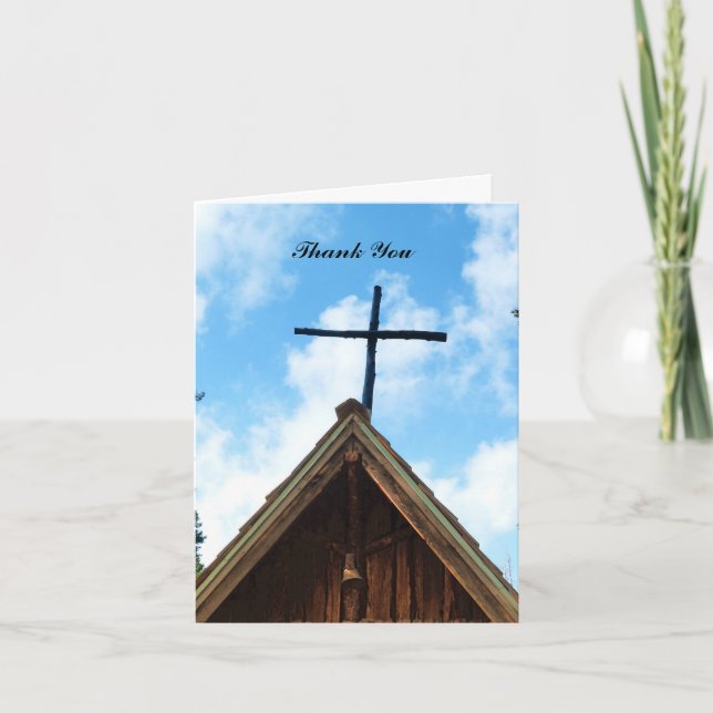 Thank You Note Card, Old Church, Blank Inside Card (Front)