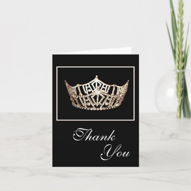 Thank You Note Card-Pageant Crown Card (Front)