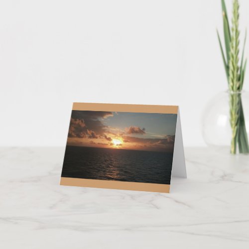 Thank you note card warmest thanks ocean sunset