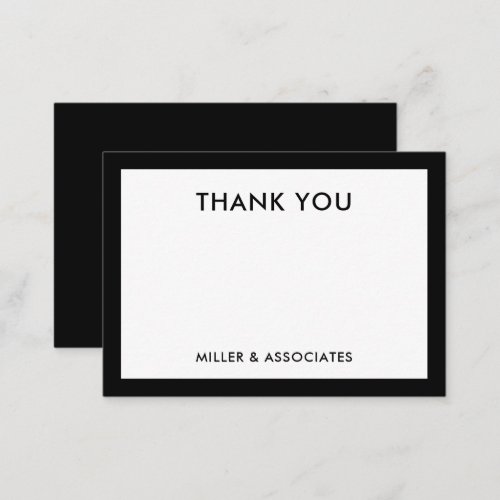 Thank You Note Card with Business Name Black