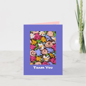 Thank You Note Card With Flowers by ronaldyork at Zazzle