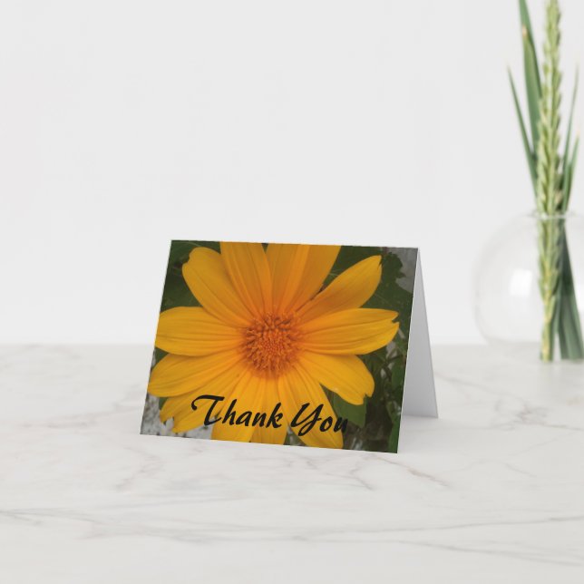 Thank you note card with yellow flower photograph (Front)