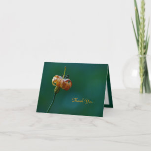 Thank You Note Card, Yellow Lily, Blank Inside Card