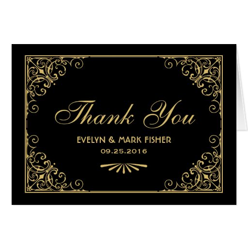 Thank You Note Cards | Art Deco Style | Zazzle