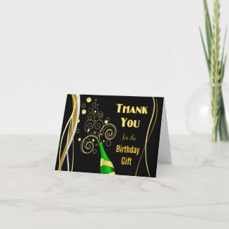 Thank You Note Cards - Festive Black and Gold