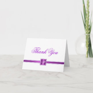 Thank You Note Cards - Purple and White