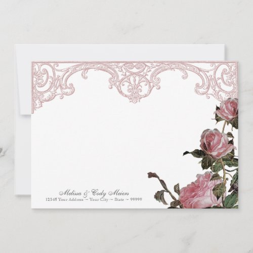 Thank You Note Flat Cards _ Trellis Rose Vintage