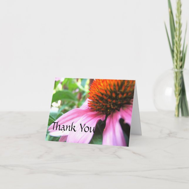 Thank You Note, Floral Purple Coneflower Card (Front)