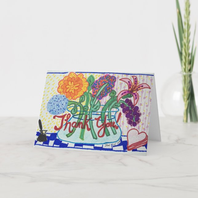 THANK YOU NOTE FLOWERS,Impressionist Style (Front)