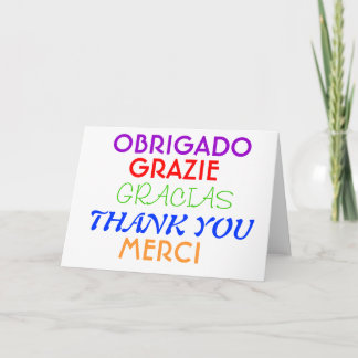 Thank you Note In Different Languages Card