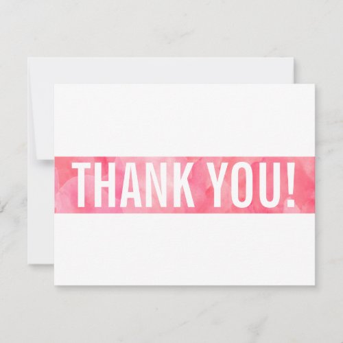 THANK YOU NOTE modern bold block coral pink gold