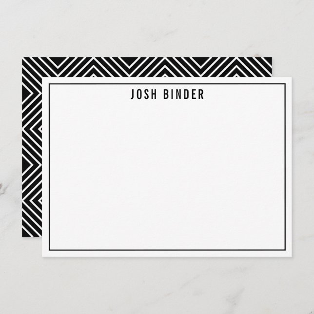 THANK YOU NOTE modern minimal name black white (Front/Back)