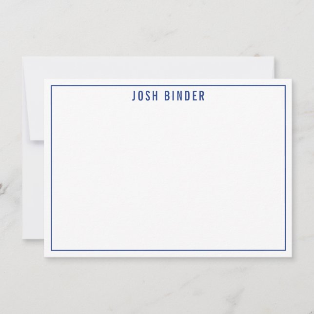 THANK YOU NOTE modern minimal name navy blue (Front)