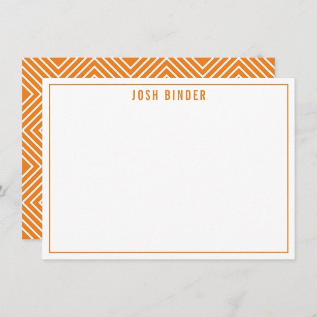 THANK YOU NOTE modern minimal name orange (Front/Back)