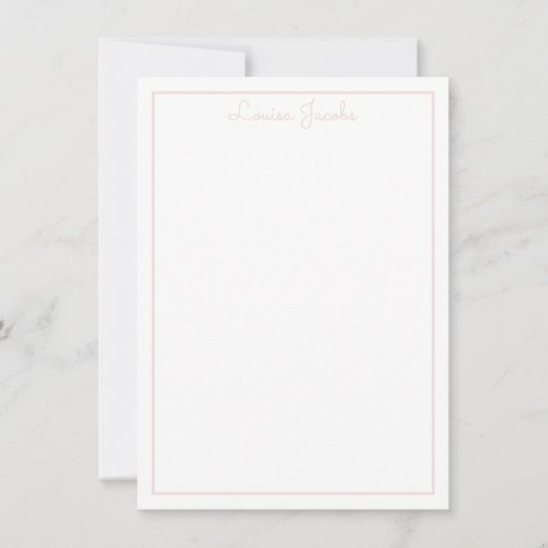 THANK YOU NOTE modern simple name blush pink
