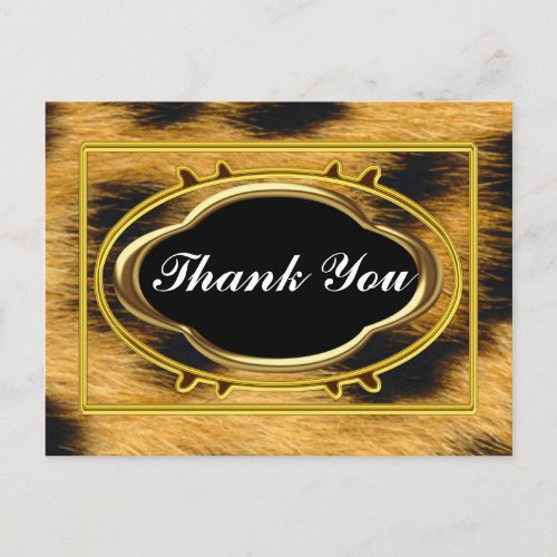 Thank you Note  Postcard Leopard