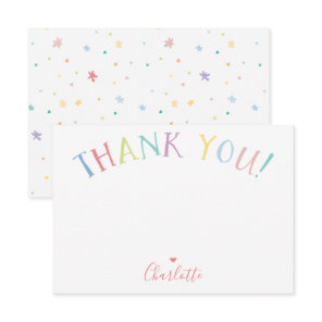 THANK YOU NOTE rainbow letters pastel colors Invitation