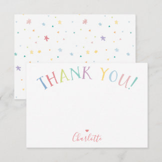 THANK YOU NOTE rainbow letters pastel colors Invitation