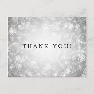 Thank You Note Silver Winter Wonderland Postcard