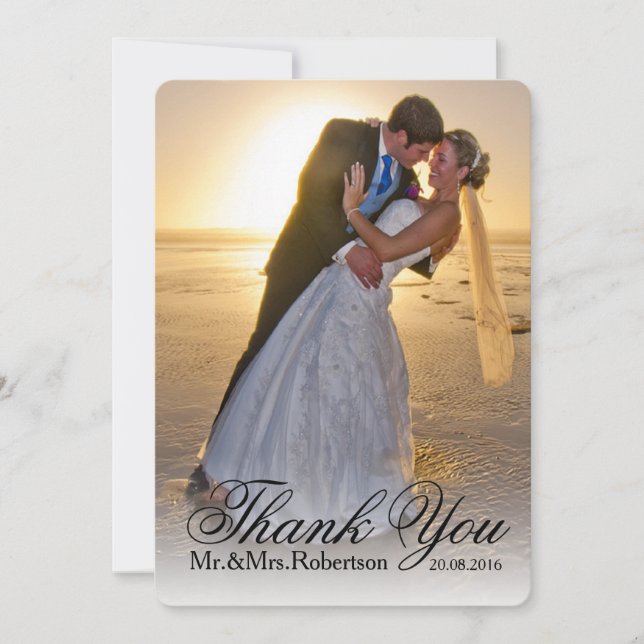 Thank You Note | Simple Wedding Photo Card (Front)