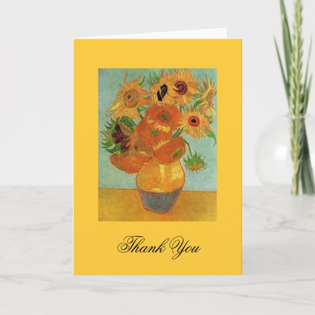thank you note Vincent van Gogh Sunflowers Card (Front)