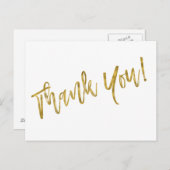 Thank You Note with Faux Gold Foil Postcard (Front/Back)