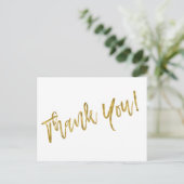 Thank You Note with Faux Gold Foil Postcard (Standing Front)