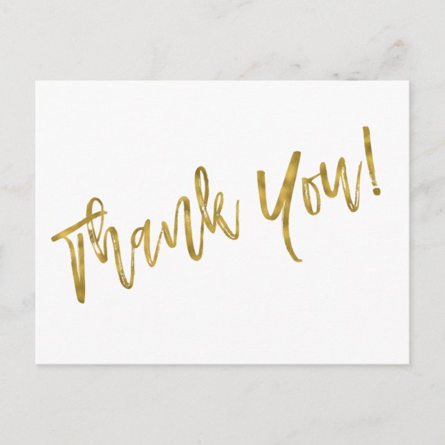 Thank You Note with Faux Gold Foil Postcard (Front)