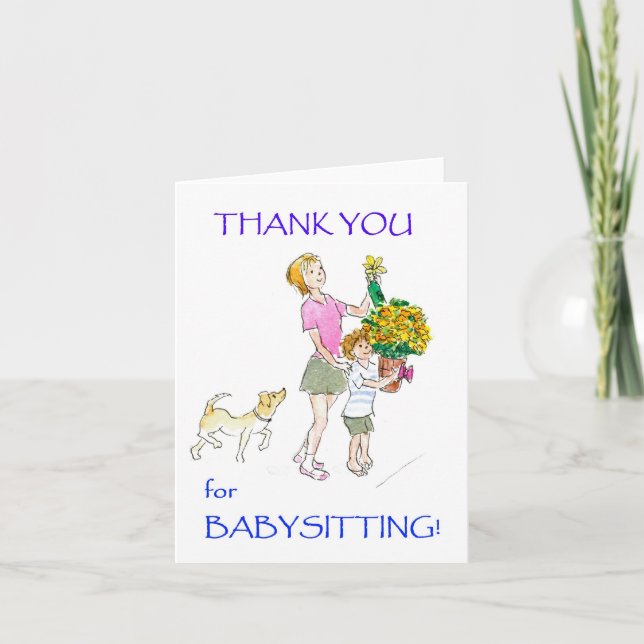 Thank You Notecard for Babysitter (Front)
