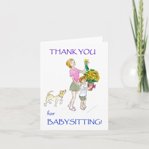 Thank You Notecard for Babysitter