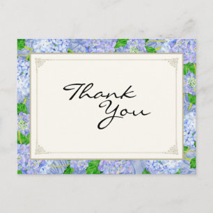 Thank You Notes Blue Hydrangea Lace Floral Formal