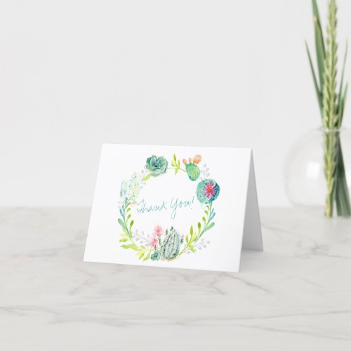 Thank You Notes Desert Cactus Garden Watercolor