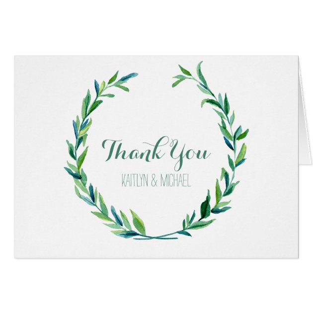 Thank You Notes Laurel Wreath Olive Leaf Wedding