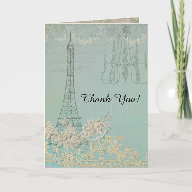 Thank You Notes Paris City of Love Wedding (Front)