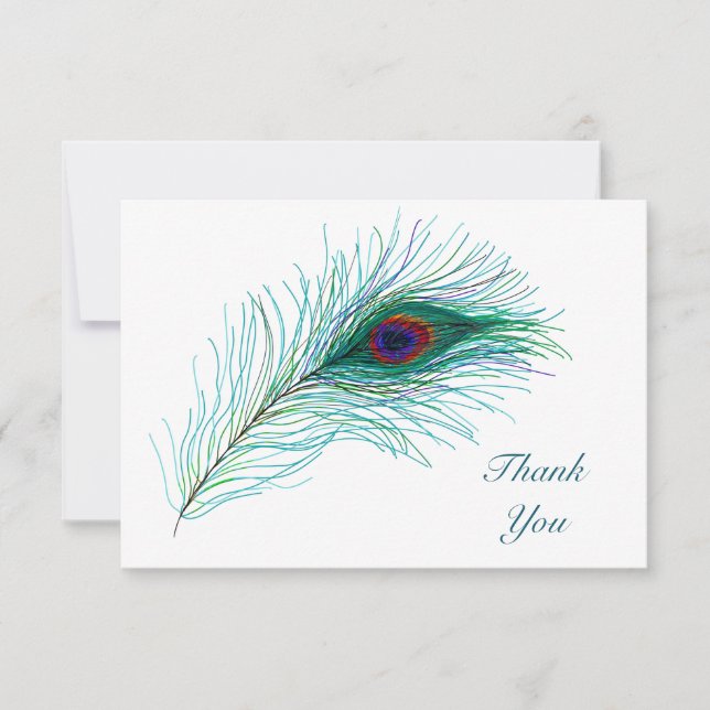 Thank You Notes, Peacock Feathers (Front)