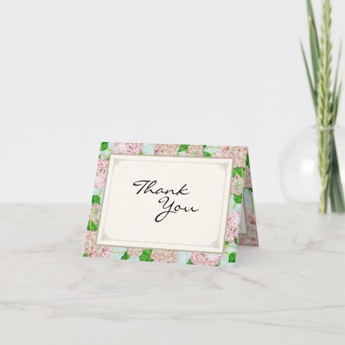 Thank You Notes Pink Hydrangea Lace Floral Formal